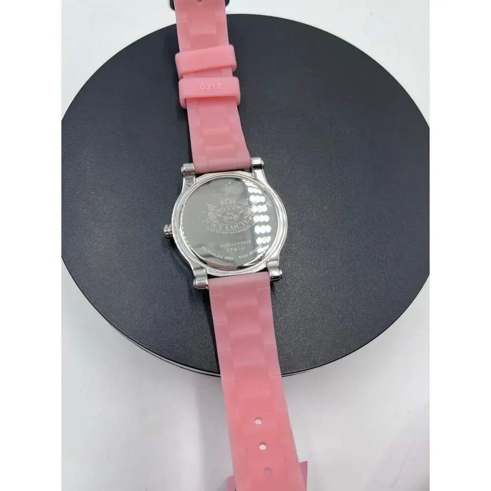 Juicy Couture HRH‎ 1900615 Ladies Pink Silicone Band Pave Watch New Battery